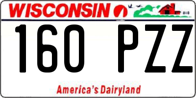 WI license plate 160PZZ