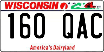 WI license plate 160QAC