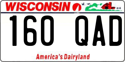 WI license plate 160QAD