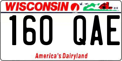 WI license plate 160QAE