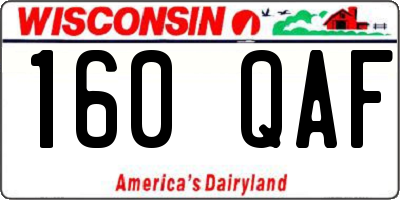 WI license plate 160QAF