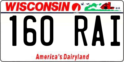 WI license plate 160RAI