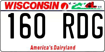 WI license plate 160RDG