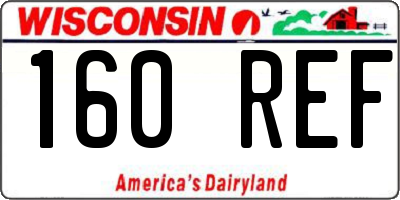 WI license plate 160REF