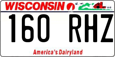 WI license plate 160RHZ