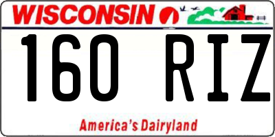 WI license plate 160RIZ