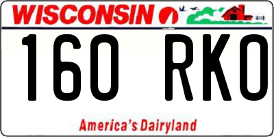 WI license plate 160RKO