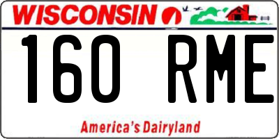 WI license plate 160RME