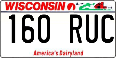 WI license plate 160RUC