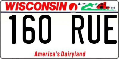 WI license plate 160RUE