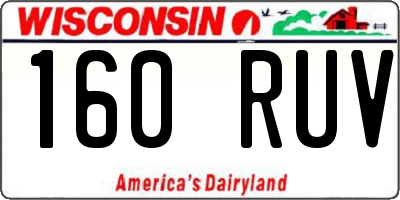 WI license plate 160RUV