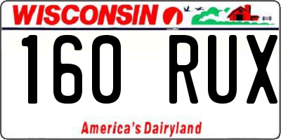 WI license plate 160RUX
