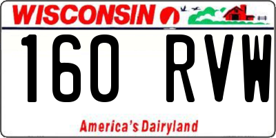 WI license plate 160RVW