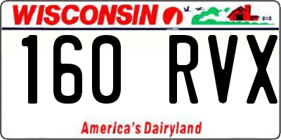 WI license plate 160RVX