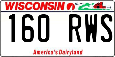 WI license plate 160RWS