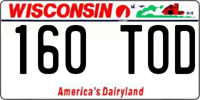 WI license plate 160TOD