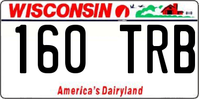 WI license plate 160TRB