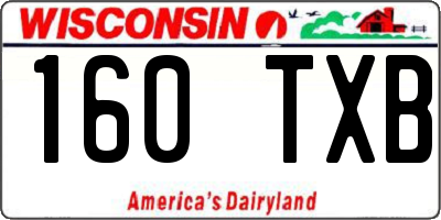 WI license plate 160TXB