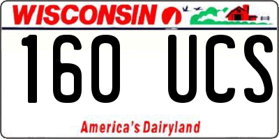 WI license plate 160UCS