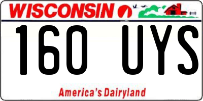 WI license plate 160UYS