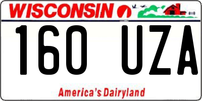 WI license plate 160UZA