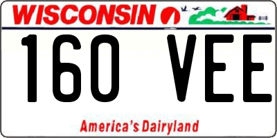 WI license plate 160VEE