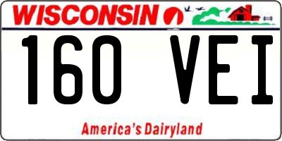 WI license plate 160VEI