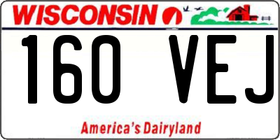 WI license plate 160VEJ