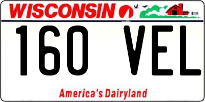 WI license plate 160VEL