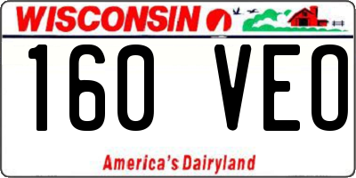 WI license plate 160VEO