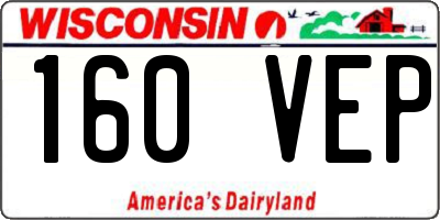 WI license plate 160VEP