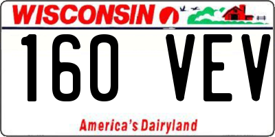 WI license plate 160VEV