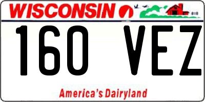 WI license plate 160VEZ