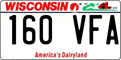 WI license plate 160VFA