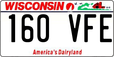WI license plate 160VFE