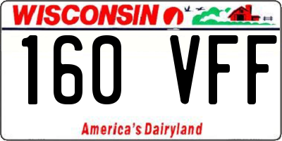 WI license plate 160VFF