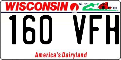 WI license plate 160VFH