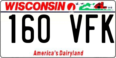 WI license plate 160VFK