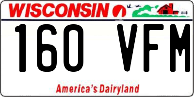 WI license plate 160VFM