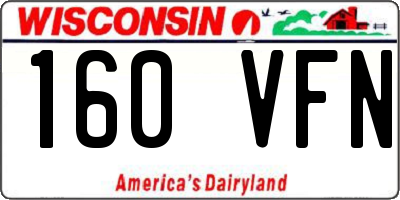 WI license plate 160VFN