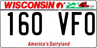 WI license plate 160VFO