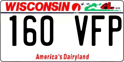 WI license plate 160VFP
