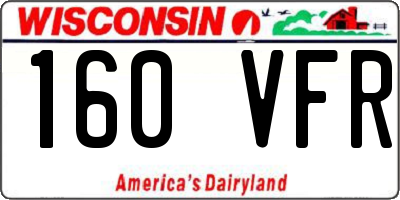 WI license plate 160VFR