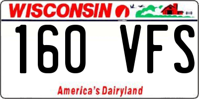 WI license plate 160VFS