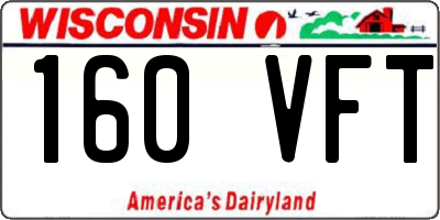 WI license plate 160VFT
