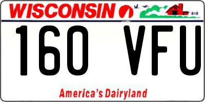 WI license plate 160VFU