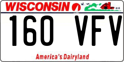 WI license plate 160VFV