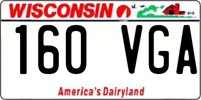 WI license plate 160VGA