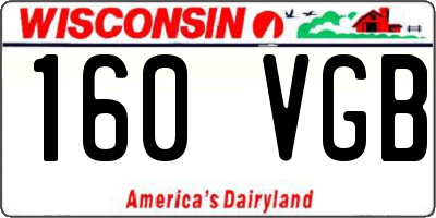 WI license plate 160VGB