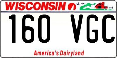 WI license plate 160VGC